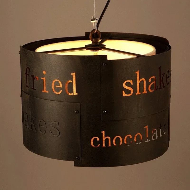 Подвесной светильник в стиле ретро индастриал лофт кованые железные лампочки