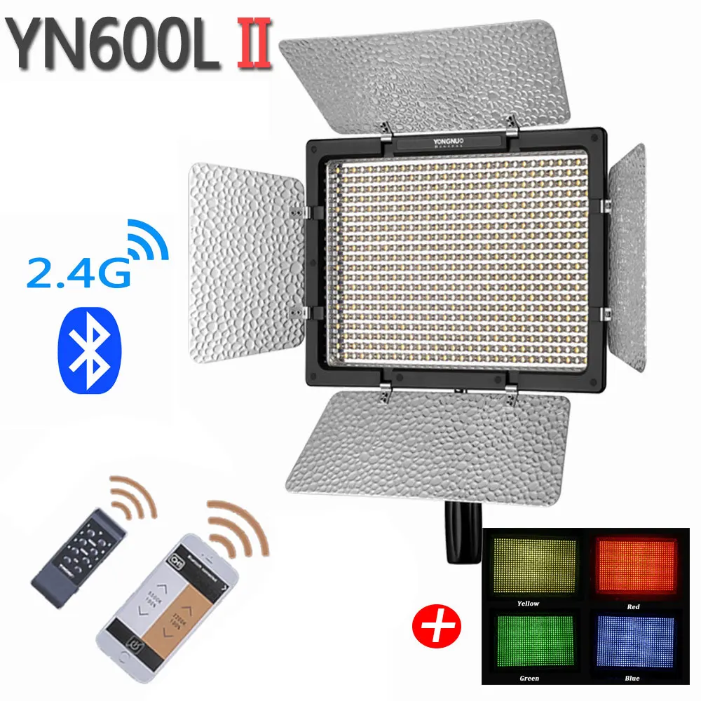 Би Цвет YONGNUO yn600l II LED 5500 К Температура регулируемые 600 светодиодов видео|led video