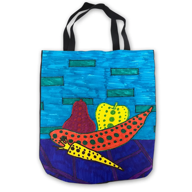 Пользовательские холст yayoi kusama ToteBags Ручные Сумки хозяйственная сумка