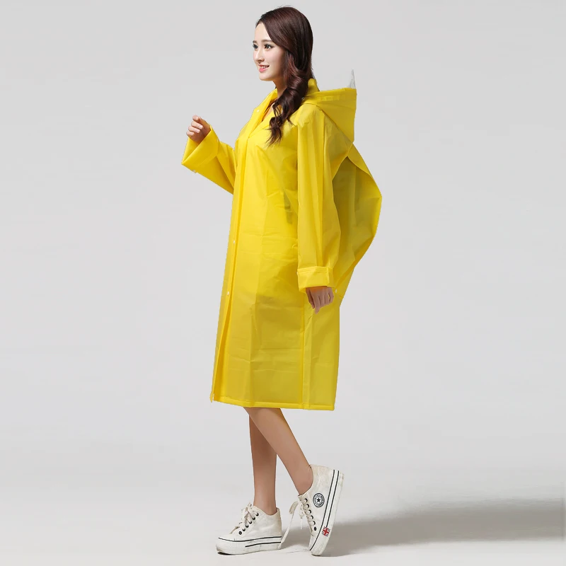 

Yaoyue длинный непромокаемый плащ EVA, плотная непромокаемая одежда, универсальное пончо, водонепроницаемый дождевик с капюшоном для пеших про...
