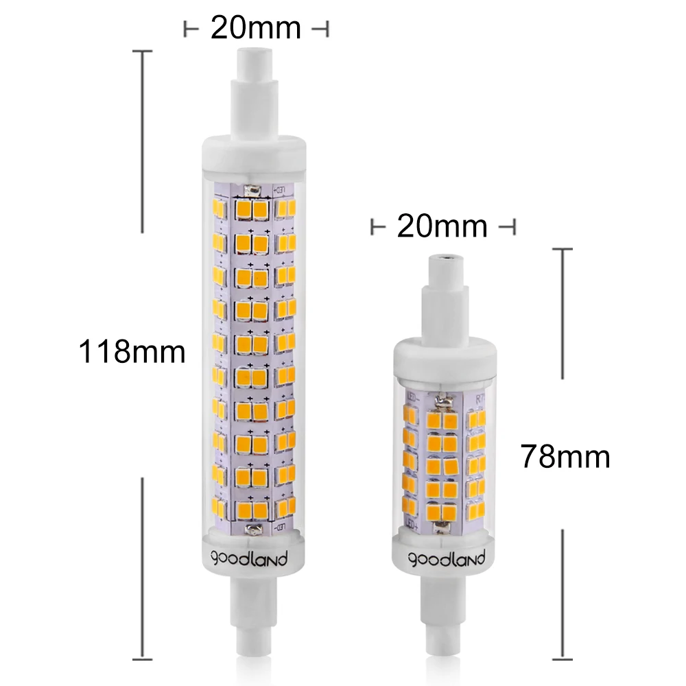 Светодиодная лампа Goodland R7S 78 мм 118 5 Вт 10 светодиодная переменного тока 110 В 220 SMD 2835