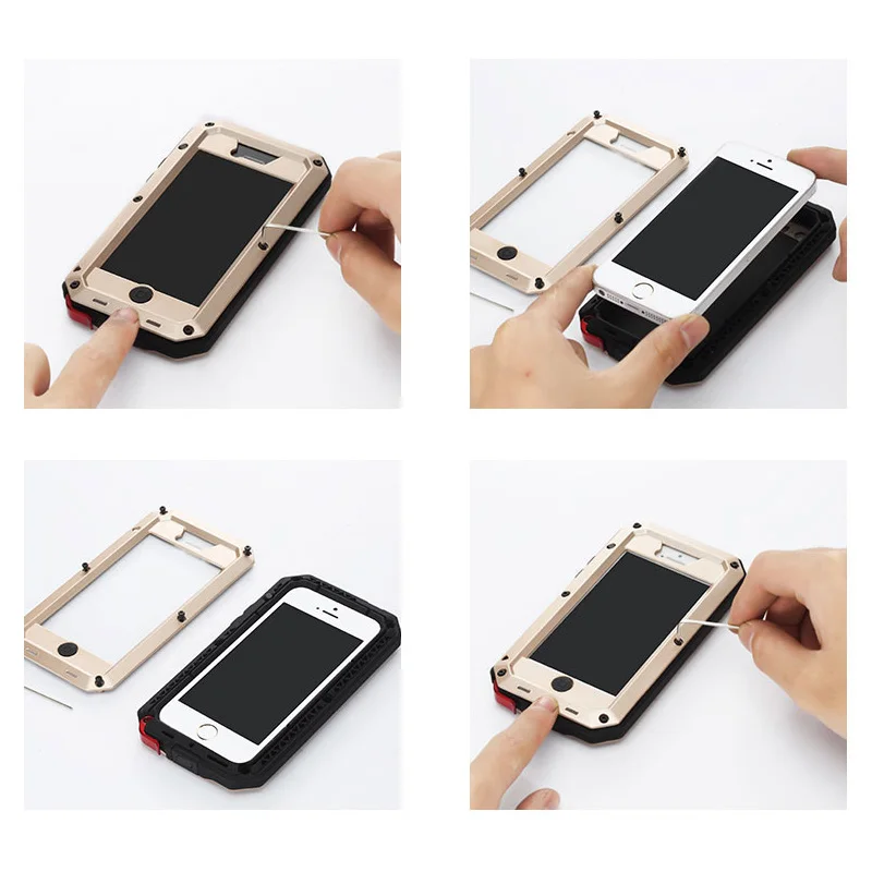 REFUNNEY Heavy Duty Protection Armor Case for iPhone 5 5s se Shockproof Metal Cover Coque Capinha iPhone5 s 5se |