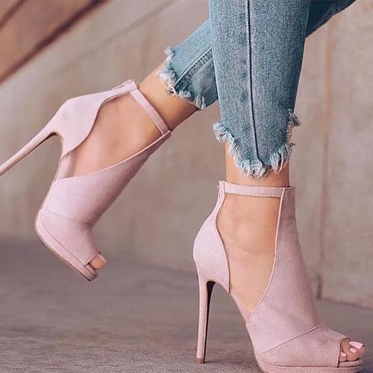 

2019 fashion High Heels 11cm women's shoes Party Wedding Shoes for woman Buckle zip style Plus Size A118