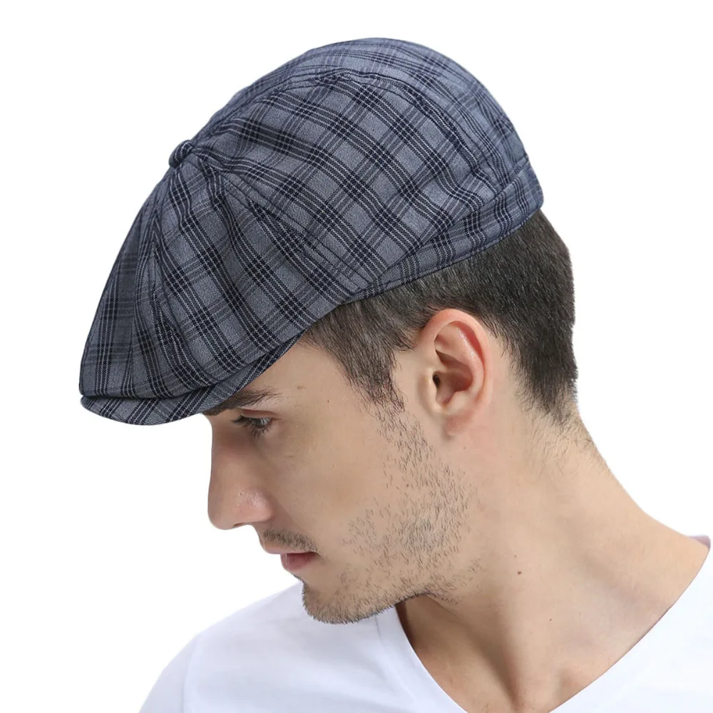 VOBOOM Summer Cotton Blend Newsboy Men Women Plaid Ivy Flat Cap Male Female Boina Berets Hats 103 | Аксессуары для одежды