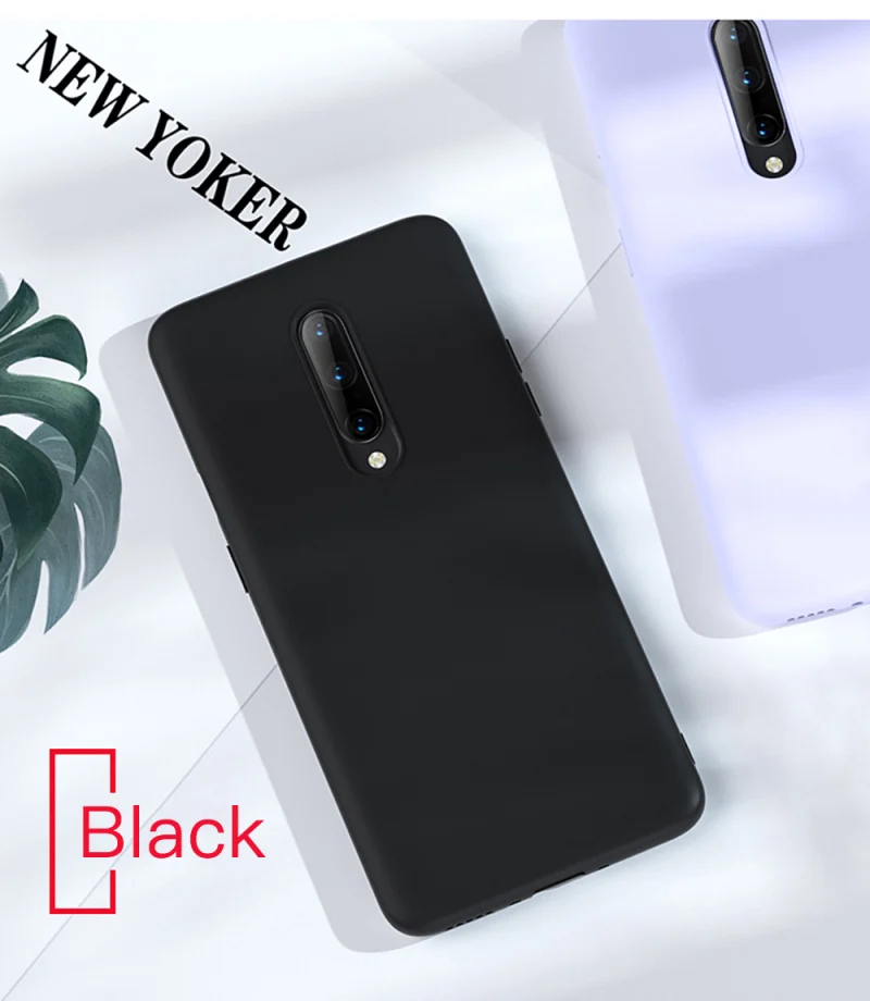 BK Жидкий силиконовый чехол для телефона Oneplus 7T 5 5T 6T 7 Pro, мягкий резиновый однотонный чехол для One Plus 6 6T 7 Pro Capa - Цвет: BK