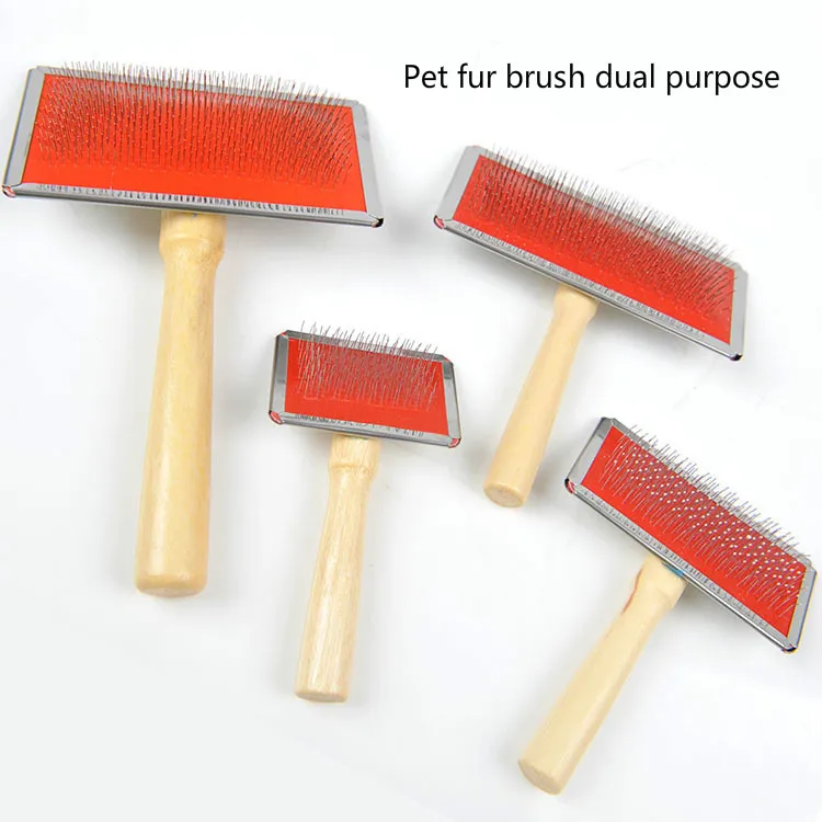 

Pet high quality wooden handle fur brush pet cleaning beauty supplies com