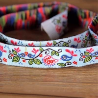 lshangn100 polyester woven jacquard ribbon 58 16mm bird and branches ribbon for diy sewing accessories headwear or dog collar