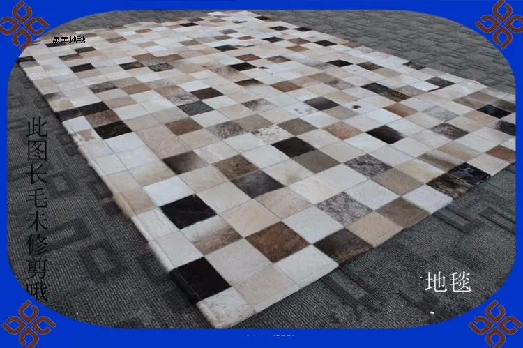 

2018 free shipping 100% natural genuine cowhide thin carpets
