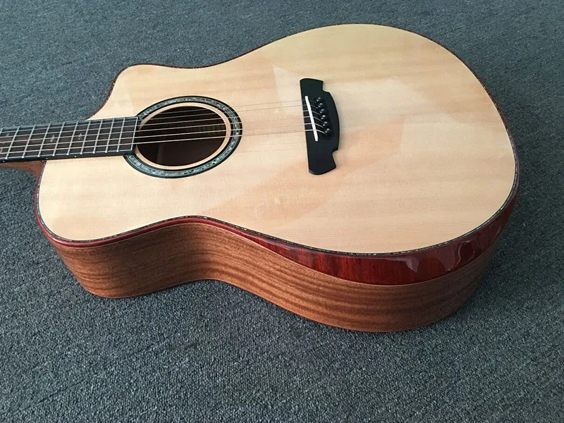 

Aiersi new design all solid mahogany body spruce top acoustic guitar with case