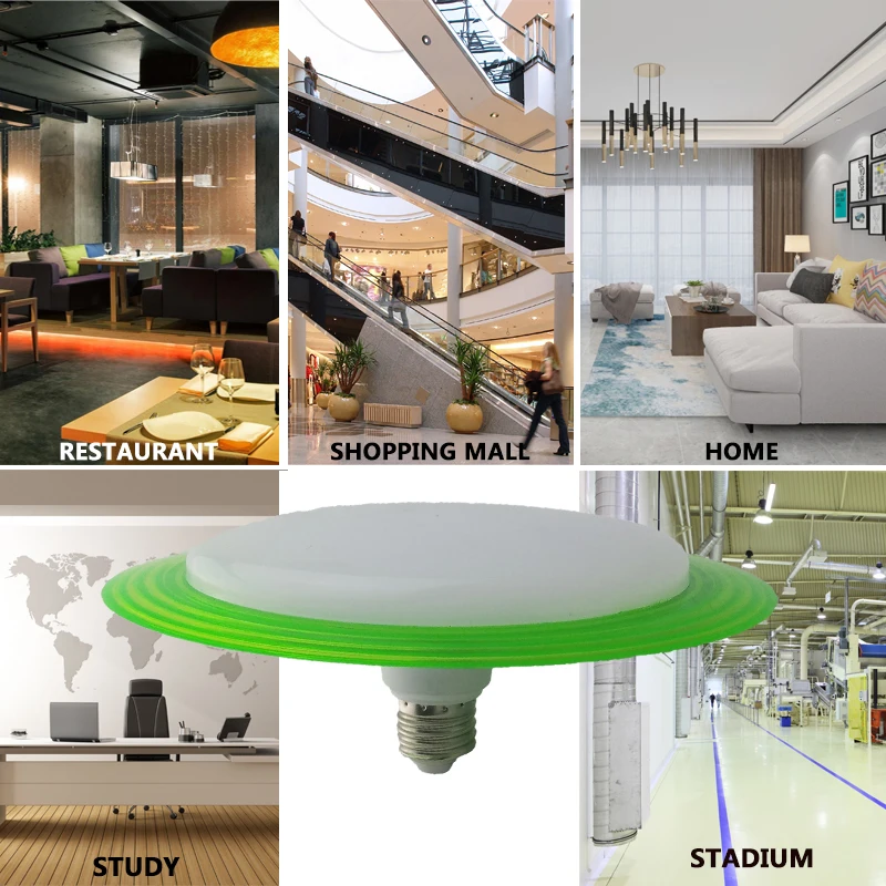 Lampara LED Lamp E27 Bulb Energy Saving 20W 30W 40W 50W 70W AC 220V UFO Lampada Spotlight Lamps For Home Shopping Mall | Лампы и