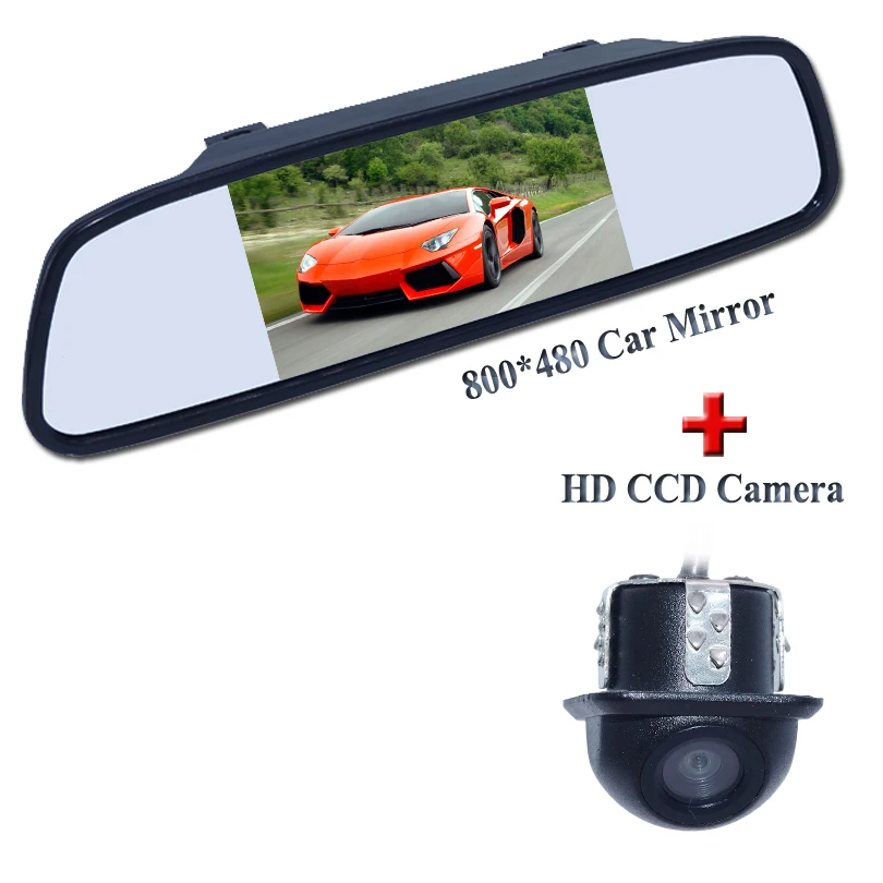 

800*480 HD car rear mirror monitor with 5 " LCD SCREEN +NGHT VISION 170 degree car reverse camera adapt for various cars ON SALE
