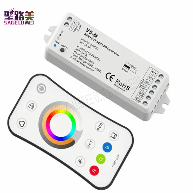 V5 M + R8 2 DC12V 24V 5CH 4G RF RGB CCT светодиодный регулятор цветовой температуры яркости для