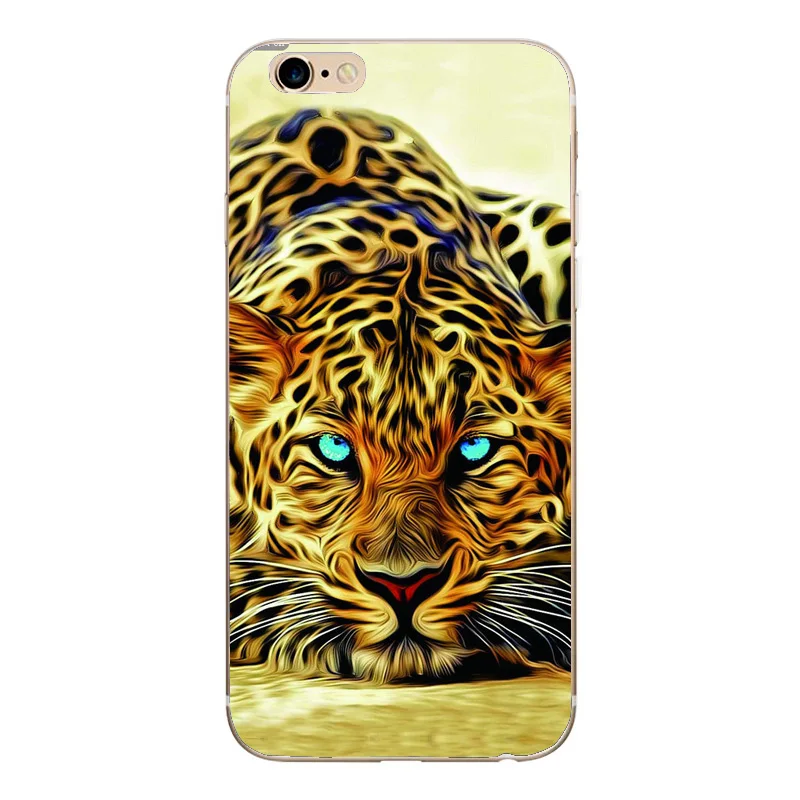For Apple iPhone 7 8 plus X Beautiful Crown Cat Tiger Coque for 6 6s 5 5s Se Capas Fundas |