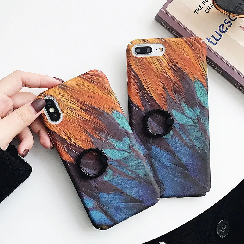 Чехол Boucho с цветными перьями для iphone XS MAX XR X чехол телефона цветопередачей s 6 S 7 8