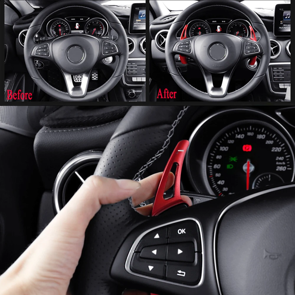 Для Mercedes Benz A B C E W205 W213 W177 C118 GLC CLS GLE Автомобильное рулевое колесо Paddle Shift Extension Shifters