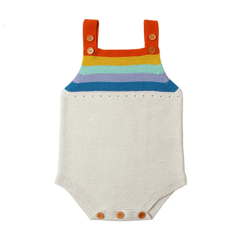 Детский трикотажный комбинезон rainbowноворожденный Вязаный Крючком Комбинезон из