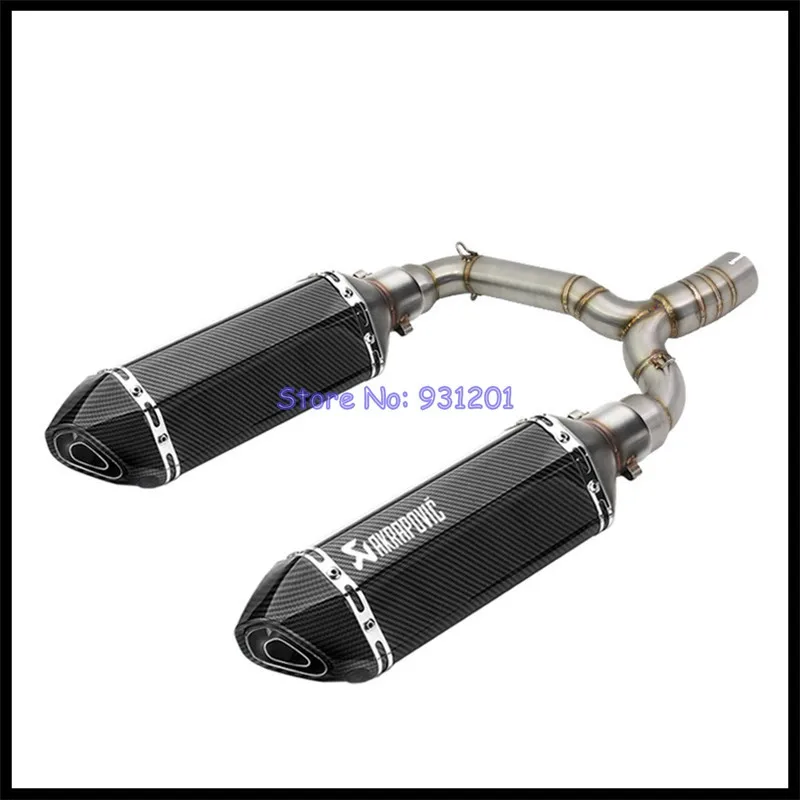 Motorcycle Exhaust System for Suzuki GSR600 GSR400 BK600 BK400 Slip On Akrapovic Exhaust Muffler Pipe with Link Middle Pipe