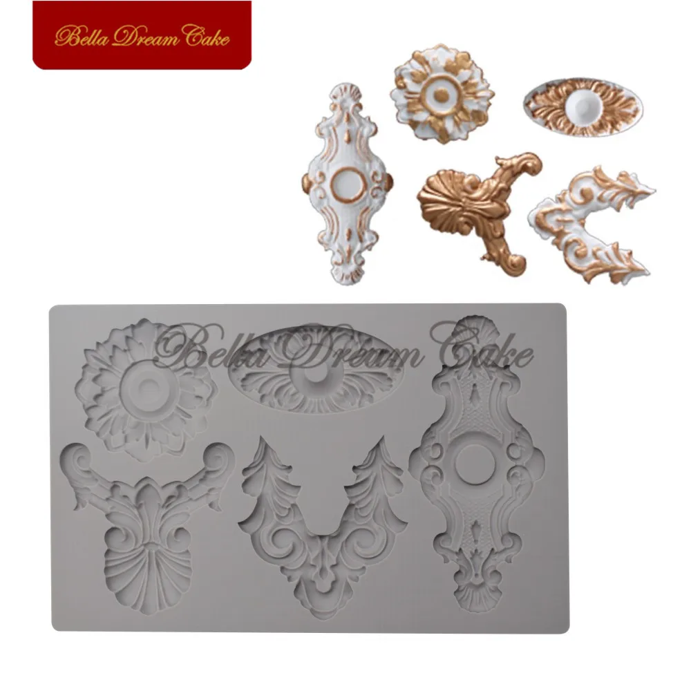 

Рельефная силиконовая форма в европейском стиле для цветов, форма для шоколадной мастики, форма для торта, инструменты для украшения тортов...