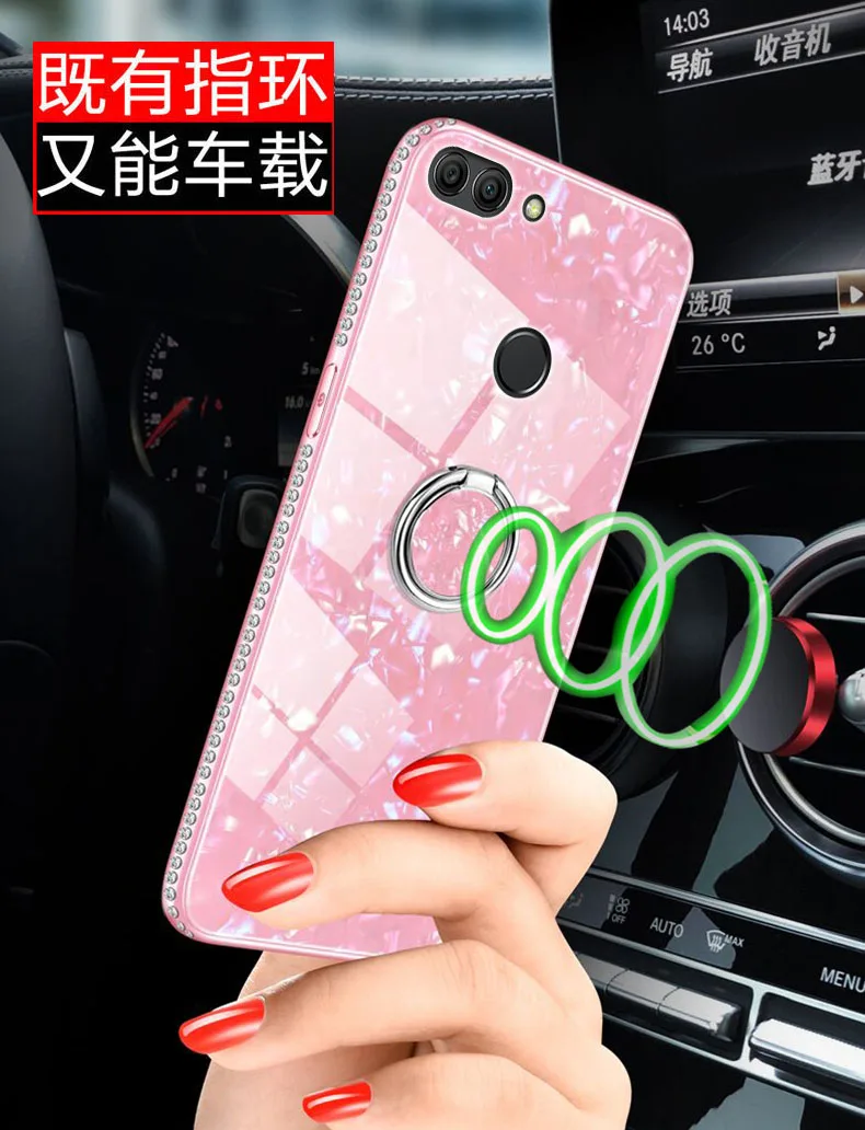 Для Huawei P Smart Case shell закаленное стекло силиконовый Алмазный автомобильный