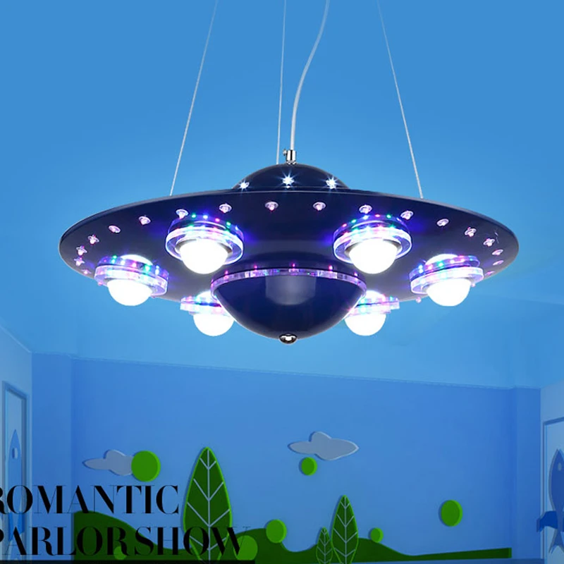 Ufo-luces colgantes para habitación de niños, lámpara colgante con mando a distancia para habitación de bebés y dormitorio