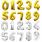30-дюймовый шар из фольги в виде цифр, Гелиевый шар в форме цифры для свадебного украшения, надувные воздушные шары, товары для дня рождения, детский праздник