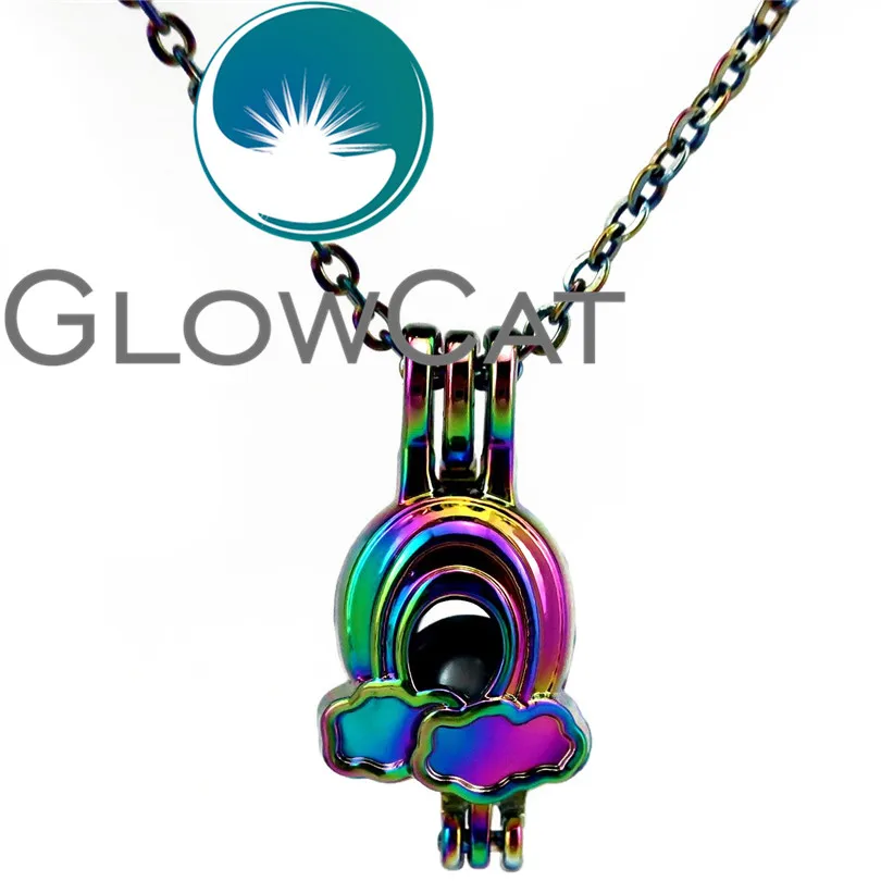 GLOWCAT CC654 разноцветные радужные бусины клетка медальон кулон диффузор для эфирных