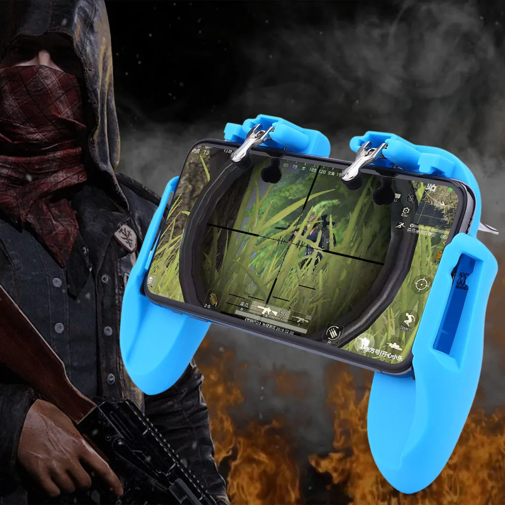 Мобильный игровой контроллер PUBG, геймпад с 4 пальцами, пусковая кнопка, стрелок, джойстик с охлаждающим вентилятором для игровой площадки, аксессуары 621#2
