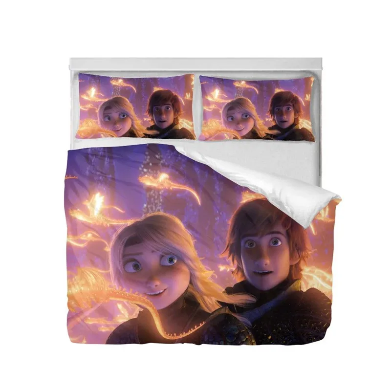 Набор постельного белья мультфильм Как приручить дракона ночной яростью 3D