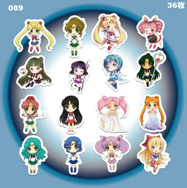 Free shipping 36pcs/1set Sailor Moon Stationery Scrapbooking Stickers 3D Noctilucent sticker note Decoration label | Дом и сад