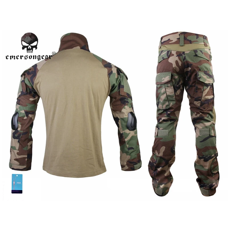 Emerson gear Gen2 Woodland Combat Shirt & Pants с налокотниками наколенники страйкбол тактическое