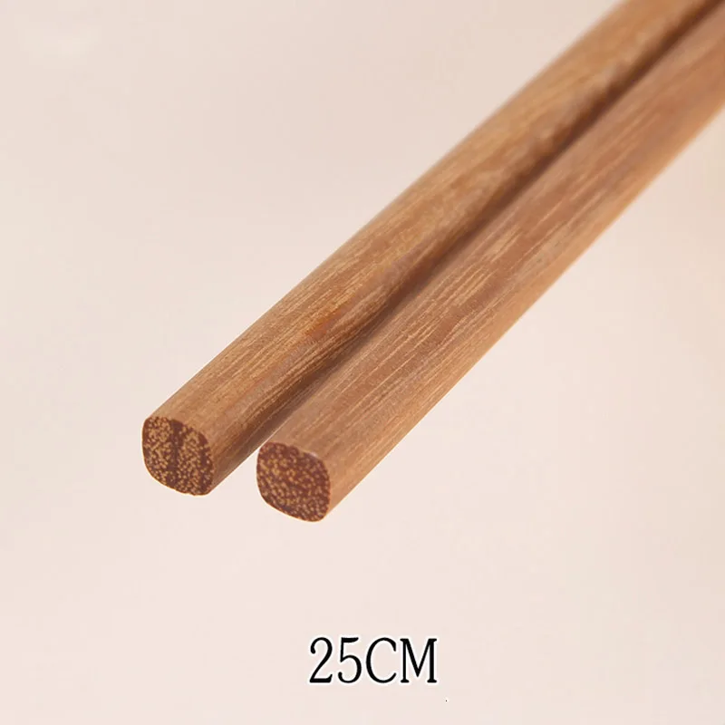Fashion 1Pair Handmade Natural Bamboo Wood Chopsticks Beech Chinese Ironwood Tableware Sandal Food Stick Door Frame Reusable