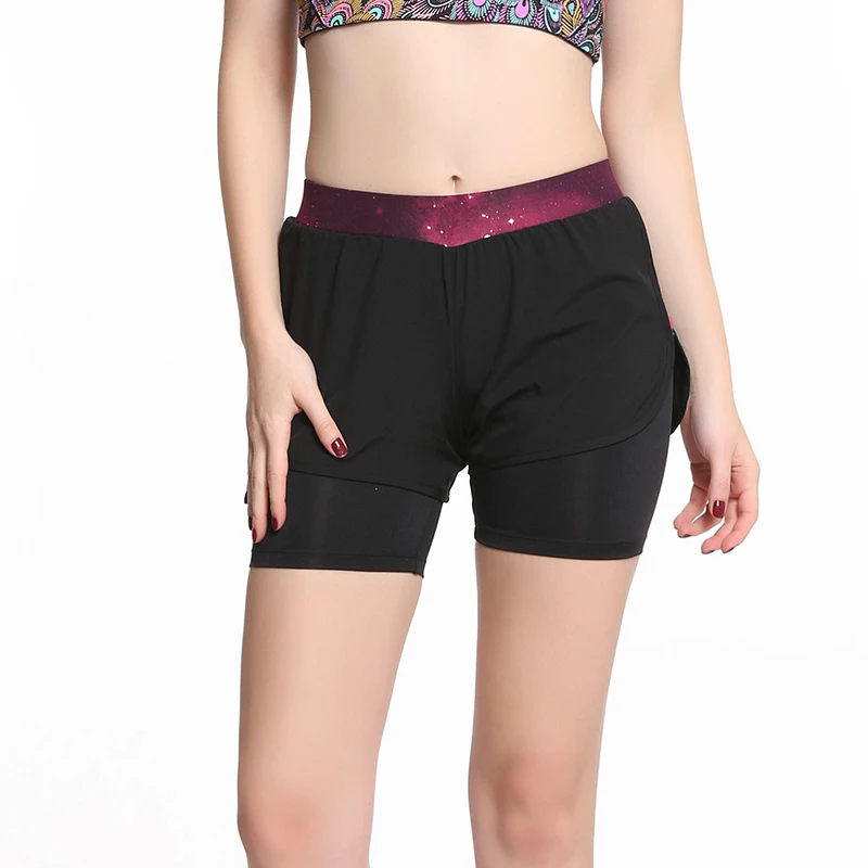 BESGO женские двухслойные эластичные шорты для йоги быстросохнущие дышащие