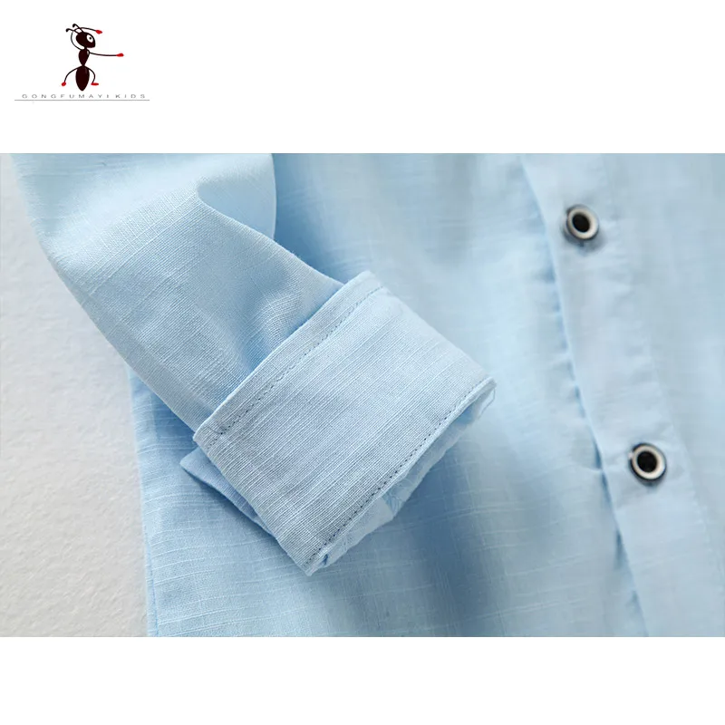 Рубашка с отложным воротником для мальчиков Kung Fu Ant Повседневная рубашка модным