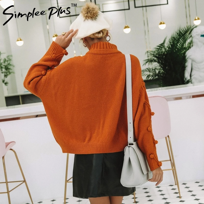 Simplee плюс вязаный свитер женский трикотажный рукав летучая мышь зимний 2018 осень
