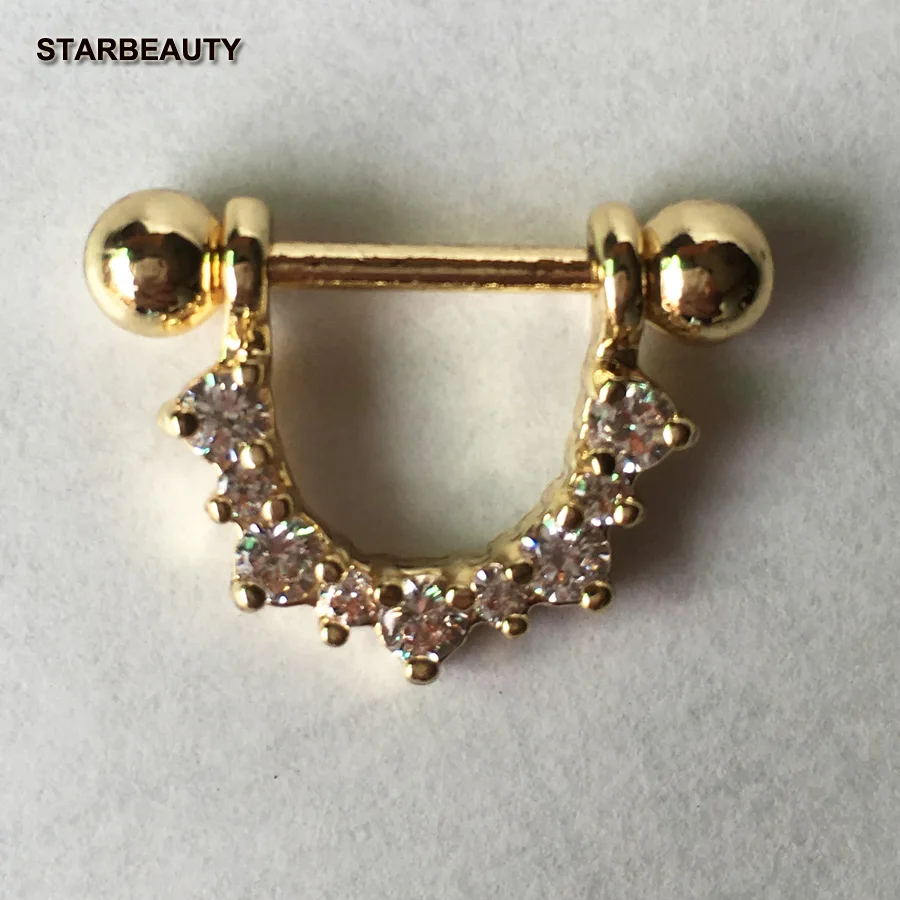 1 шт. Австрийские импортные с кристаллами Золотые шарики пирсинг сосков Mamilo