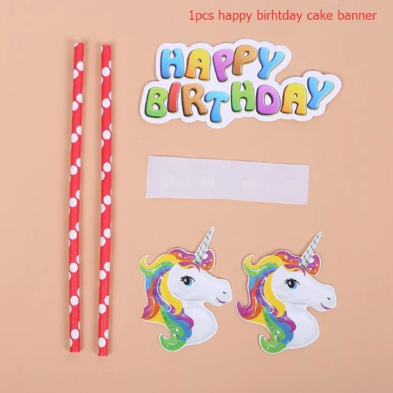 unicorn banner Баннер единорог с днем рождения баннер для вечеринки в честь Дня Рождения украшения Дети Единорог украшения поставки Единорог вечерние баннер флаг - Цвет: unicorn banner