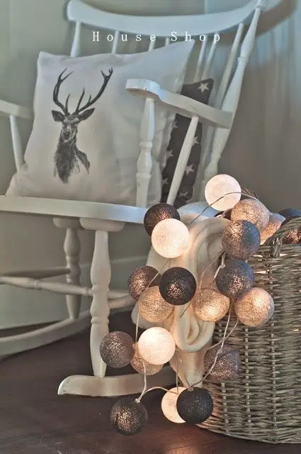 20 шариков/шт. Кремово белый дым серый хлопковый шар гирлянды сказочные огни