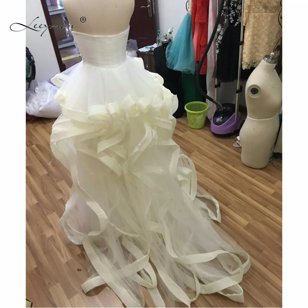 Leeymon Ivory Ruffles прополка платья 2019 романтические свадебные с кружевной курткой суд