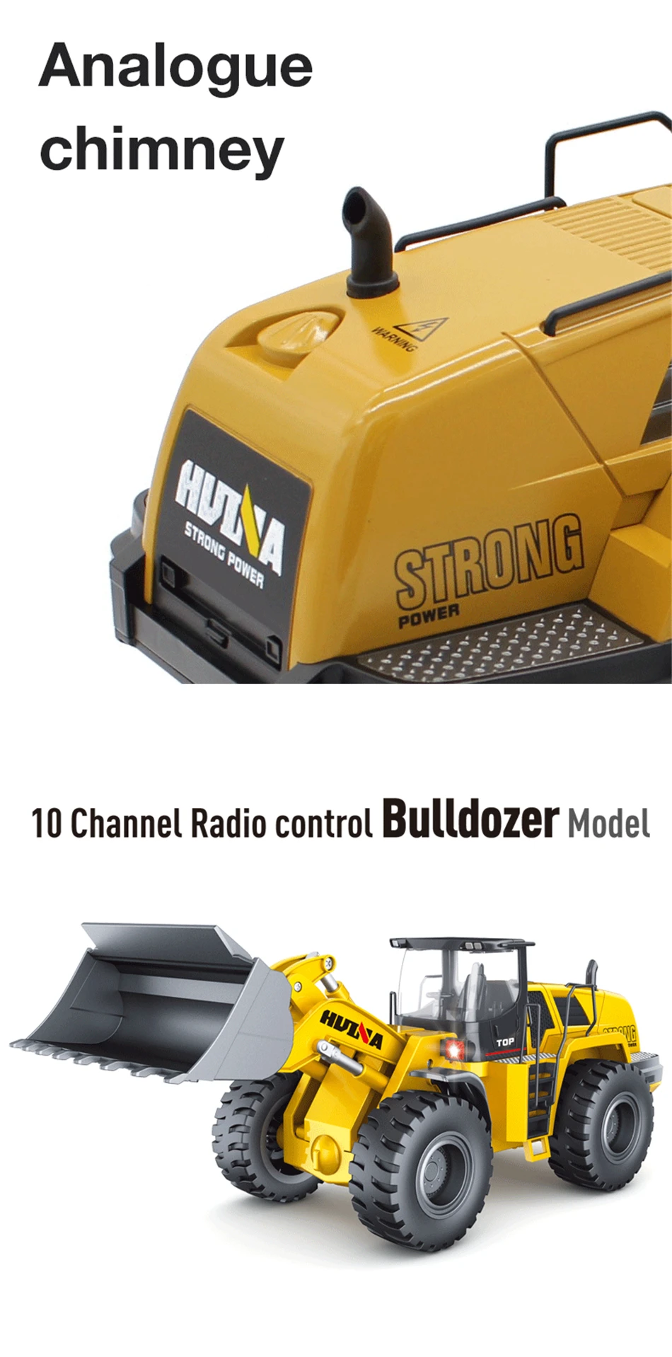 Huina RC Huina 583 Масштаб 1:14 движение земли 2,4 Ghz 10 канальный металлический Радиоуправляемый бульдозер модель радиоуправляемые игрушки грузовик из сплава