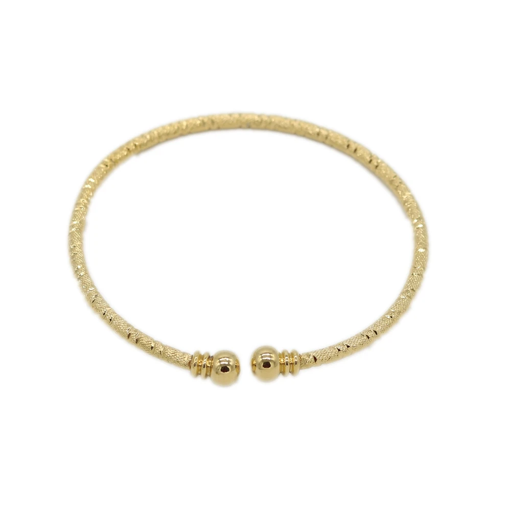 Проволочный браслет с гравировкой дизайнерский желтое золото заполненный