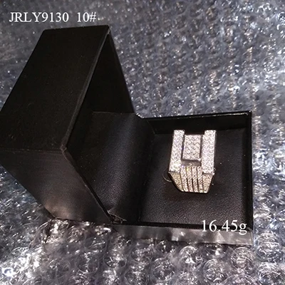 Size 10 VANAXIN 925 пробы серебряные кольца для мужчин большие кольца в стиле панк ювелирные изделия распродажа высокое качество AAA Iced Out CZ шкатулка - Цвет основного камня: Size 10