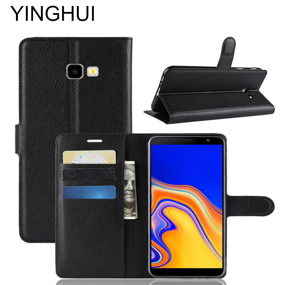YINGHUI для samsung Galaxy J4 Plus кожаные чехлы телефонов 2018 J415F J415 SM-J415F J4Plus J 4 откидная крышка