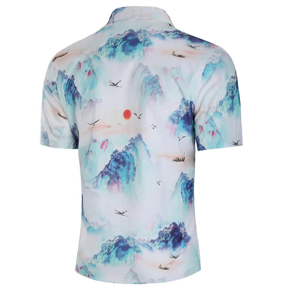 Гавайская рубашка мужская повседневная Camisa Masculina с принтом пляжные рубашки