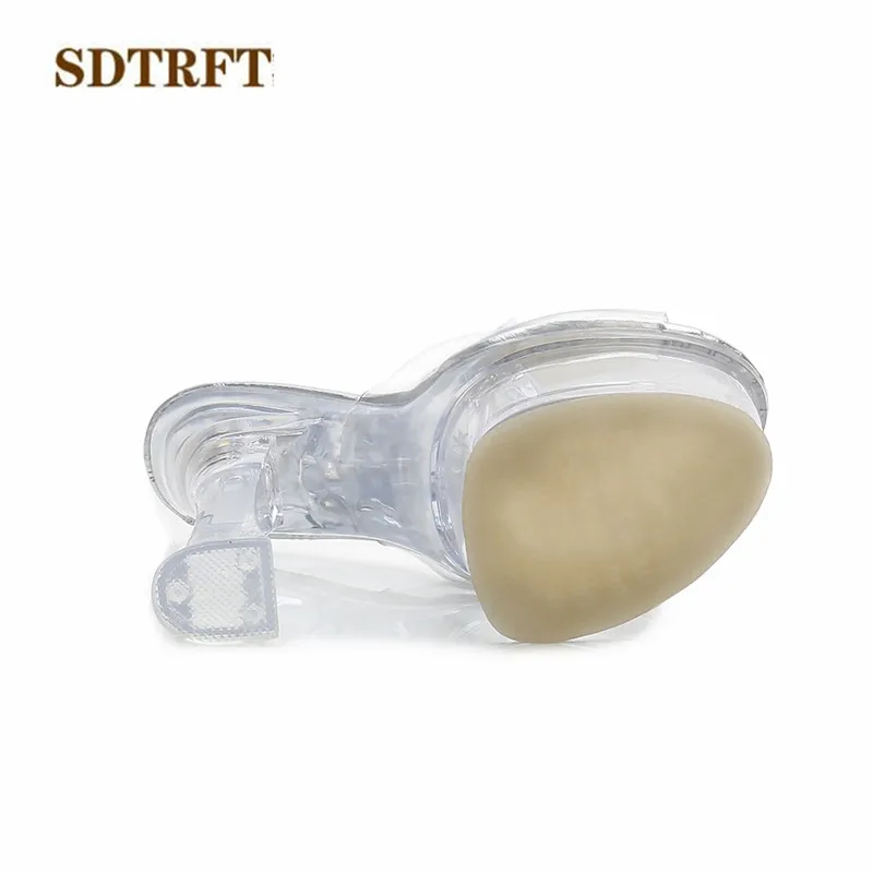 SDTRFT/модные босоножки на шпильках с заклепками для трансвеститов прозрачная