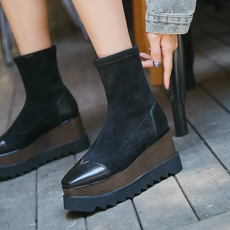 MEMUNIA/женские ботильоны наивысшего качества осенние ботинки из натуральной кожи и