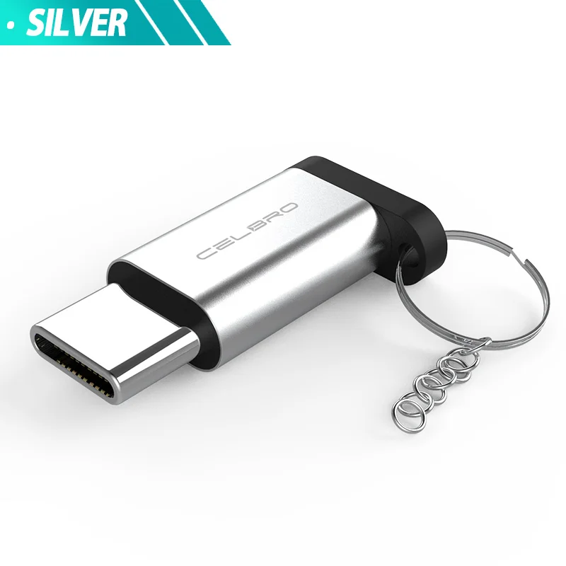 Silver USB 3,1 type C OTG адаптер Micro USB мама к type C папа конвертер для samsung Galaxy Note 8 S8 Plus/A5/A7 /Oneplus 5 t/5 - Цвет: Silver
