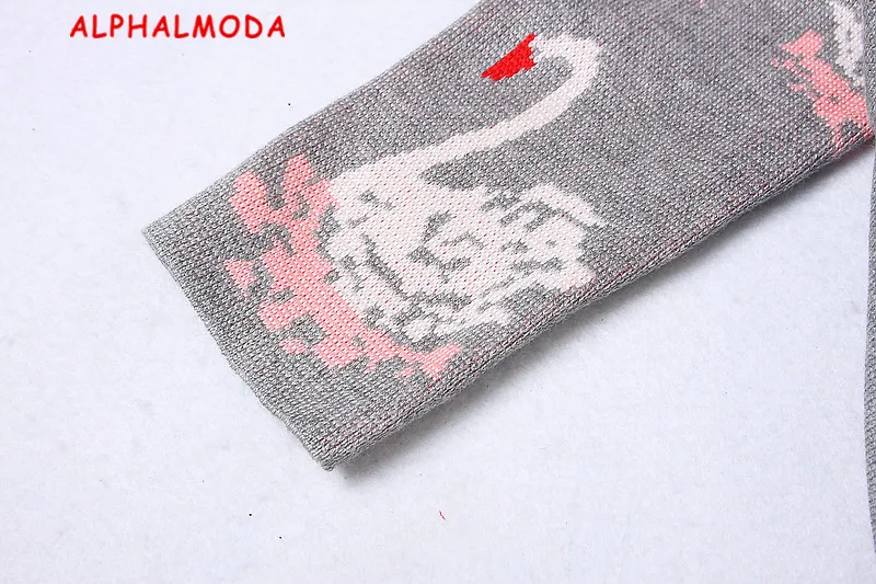 Женский вязаный костюм ALPHALMODA свитер и юбка с узором комплект из 2 предметов