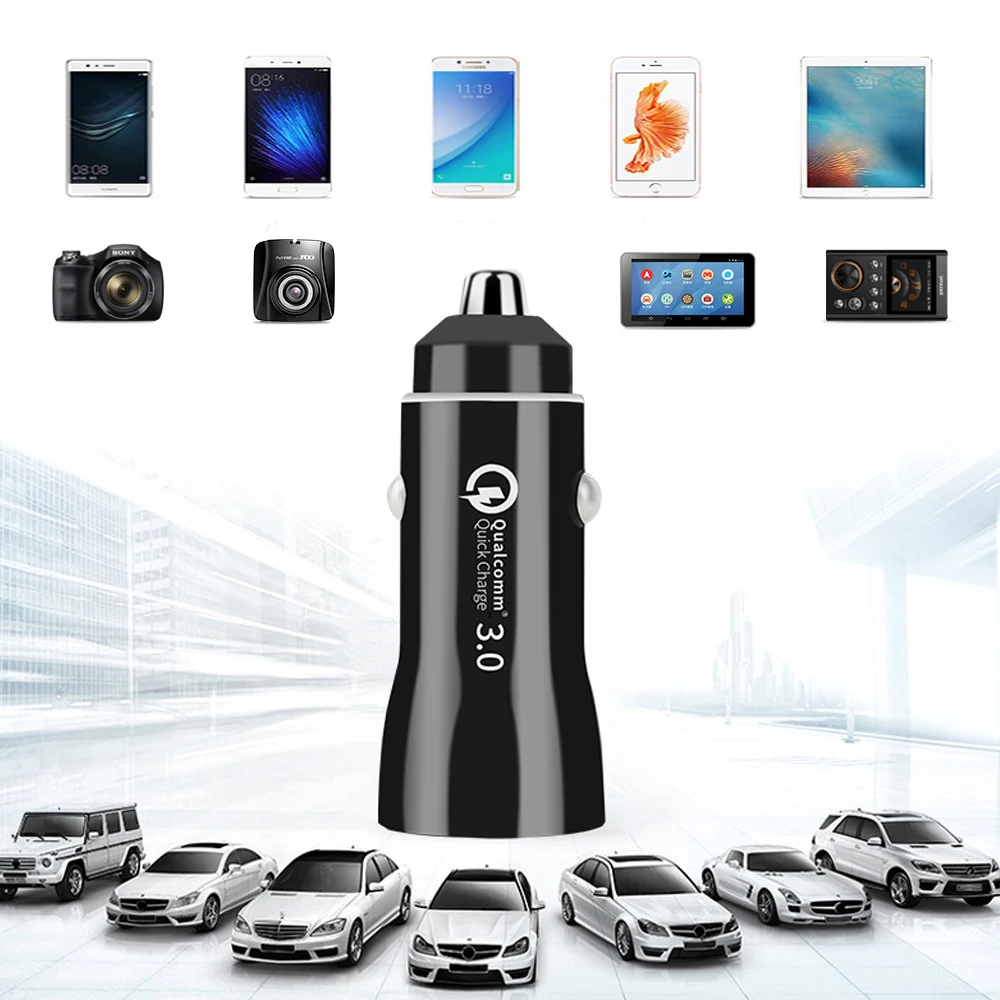 Автомобильное зарядное устройство USB Quick Charge 3 0 + 3.1A для мобильного телефона 2