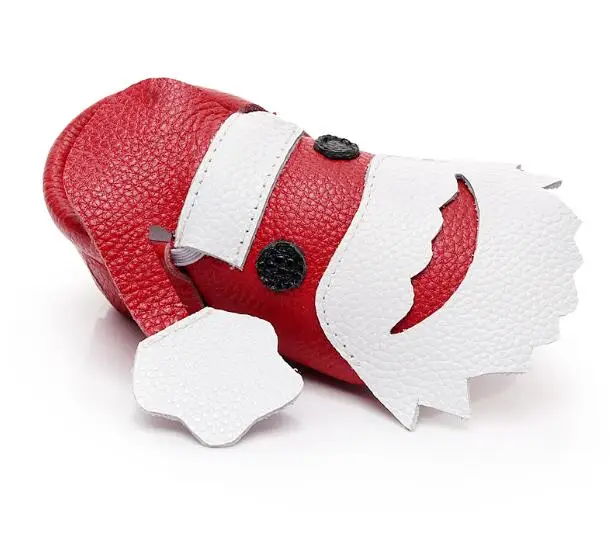 

2020 baby christmas shoes cartoon cute Santa shoes baby Genuine leather shoes baby toddler moccasins