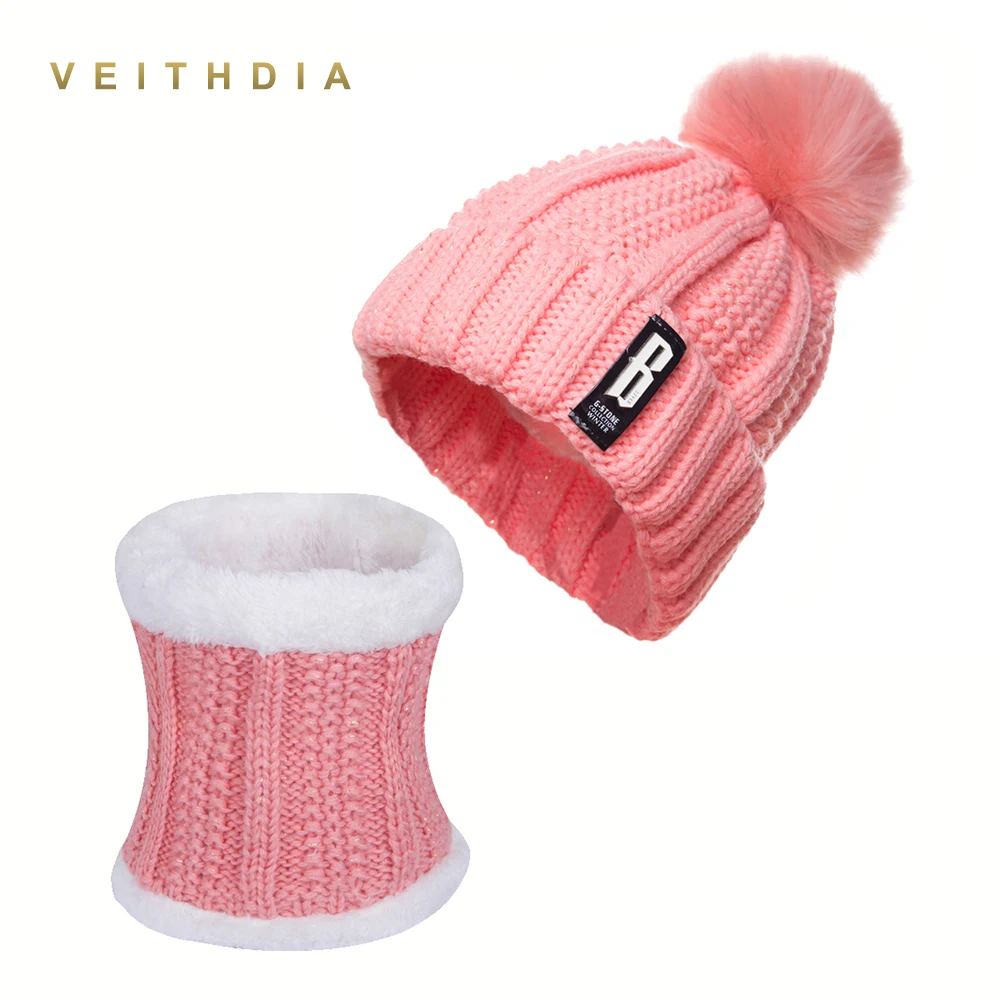 

Шапка с помпоном VEITHDIA, зимняя однотонная, теплая, 2019